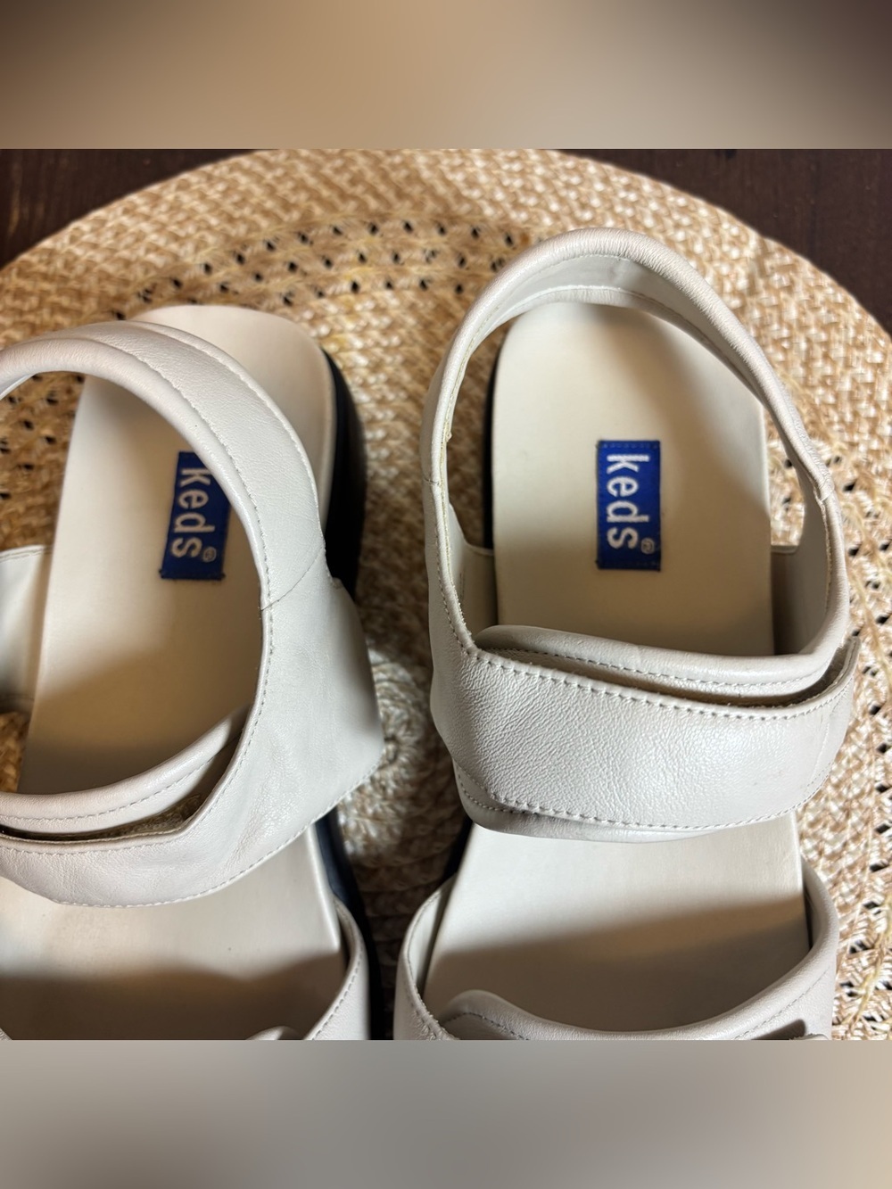 Keds Women’s cream leather multi-strap sandals adjustable closures Sz 8.5 - Picture 8 of 12